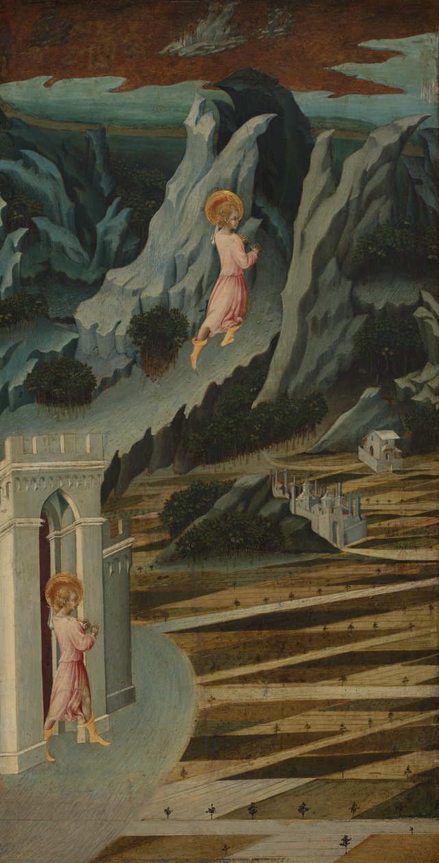 Johannes Döparen på väg in i vildmarken av Giovanni di Paolo