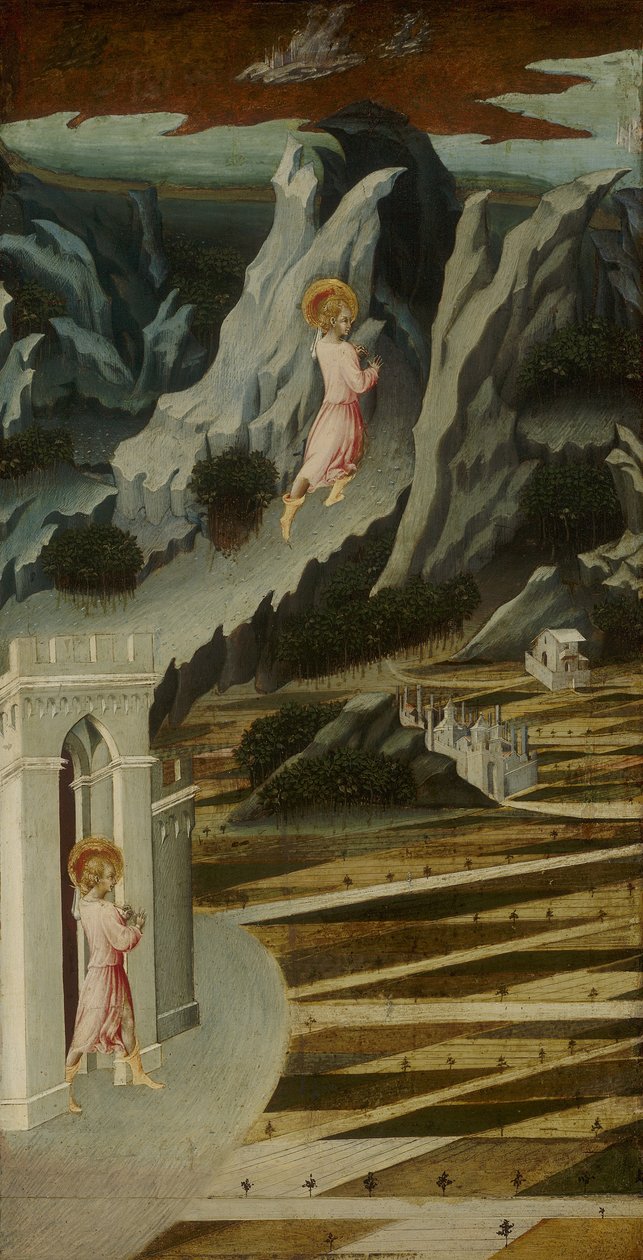 Johannes Döparen på väg in i vildmarken av Giovanni di Paolo