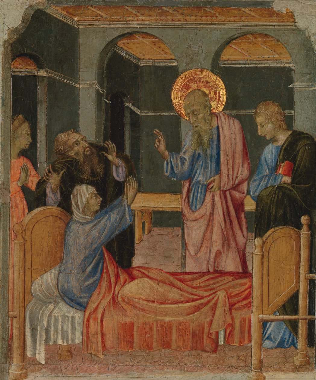 Sankt Johannes evangelisten väcker Drusiana, ca. 1460. av Giovanni di Paolo