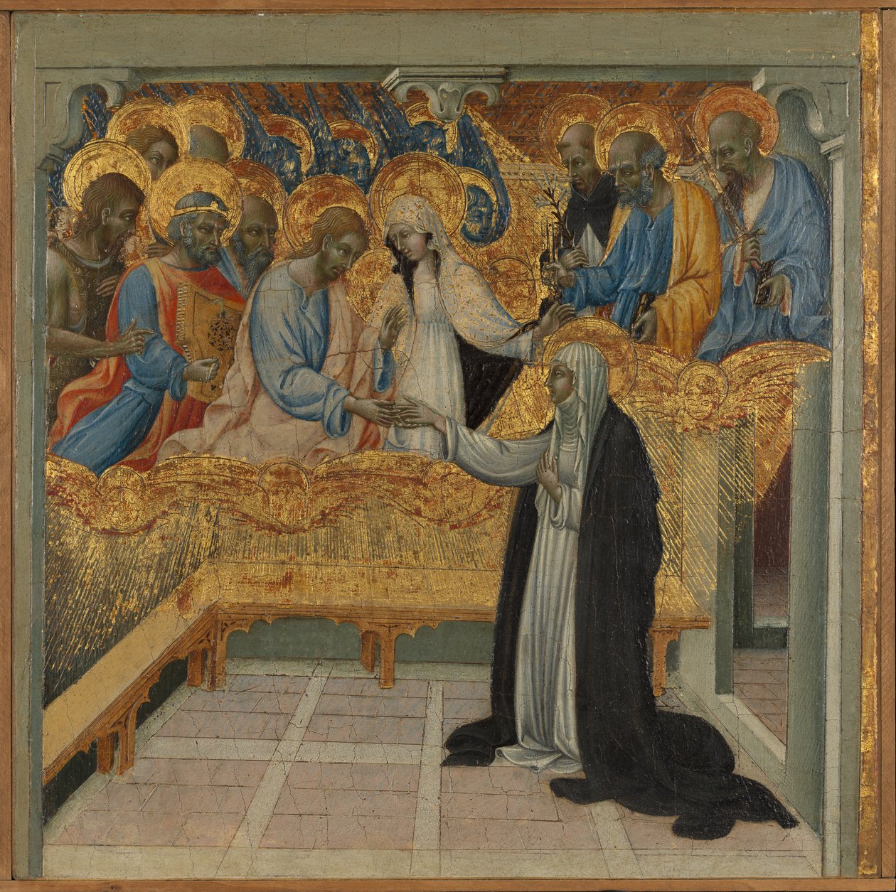 Sankta Katarina av Sienas mystiska äktenskap. av Giovanni di Paolo
