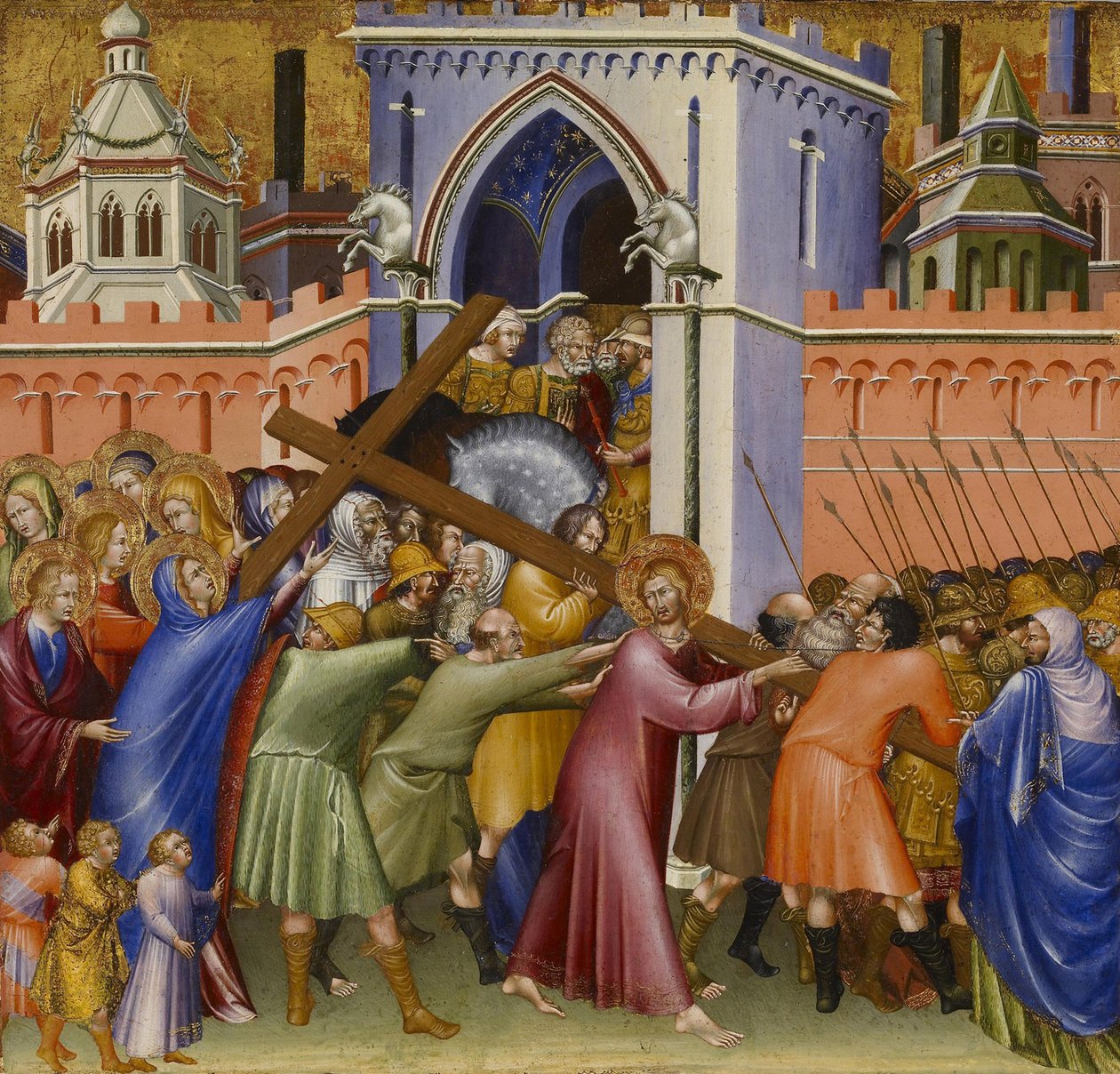 Kristus på väg till Golgata, från Malavoltis altartavla, 1426 av Giovanni di Paolo di Grazia