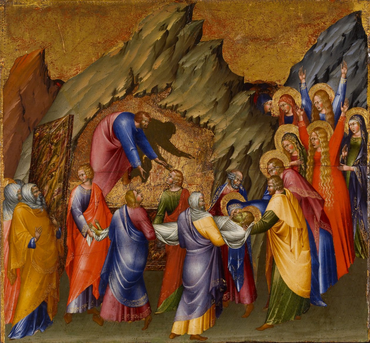 Kristi gravläggning, från Malavoltis altartavla av Giovanni di Paolo di Grazia