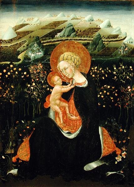 Madonna of Humility, ca 1450-60 (tempera på panel) av Giovanni di Paolo di Grazia