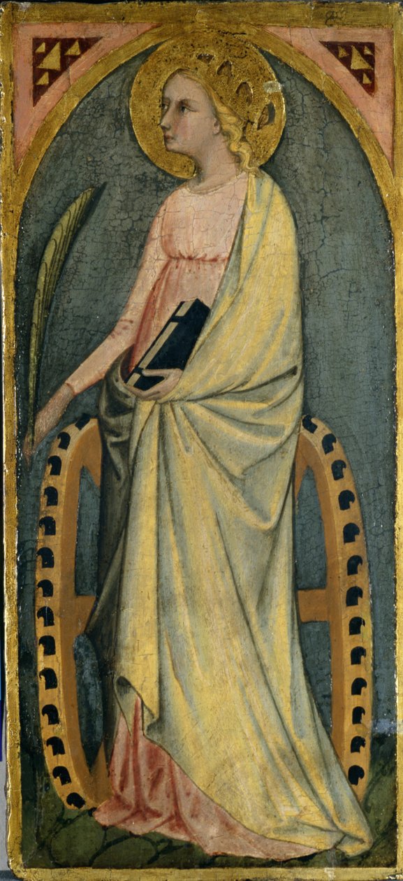 St. Katharine, ca 1400 (tempera på poppelträ) av Giovanni di Paolo di Grazia