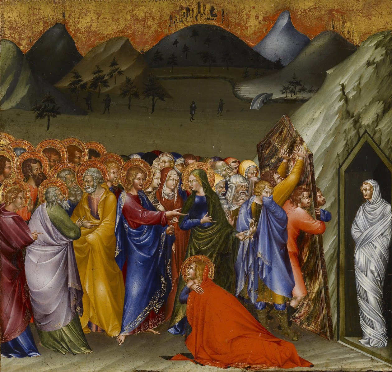 The Raising of Lazarus, 1426 (tempera och bladguld på panel) av Giovanni di Paolo di Grazia