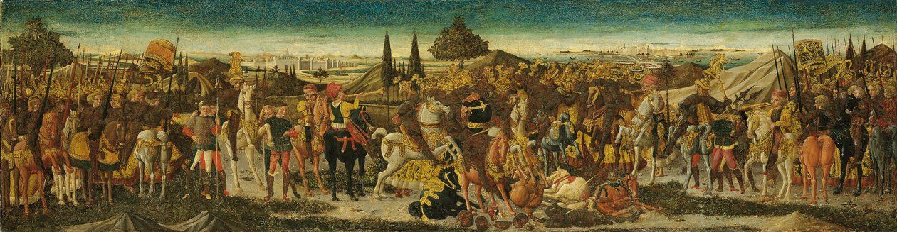 En stridsscen, från framsidan av en cassone av Giovanni di Ser Giovanni Scheggia