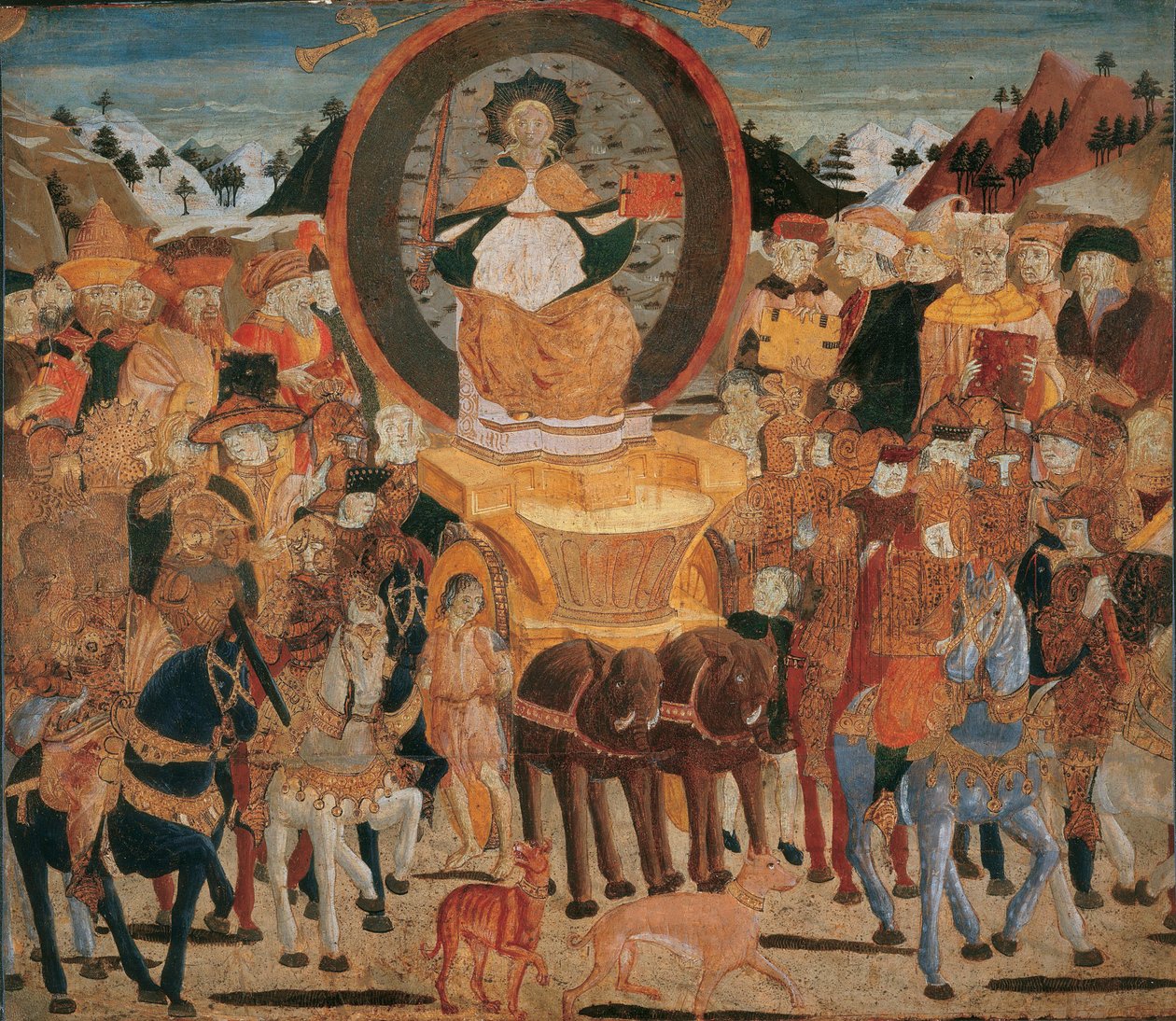 Le triomphe de la gloire - Berömmelsens triumf - (Lo Scheggia) Giovanni di Ser Giovanni (1406-1486). Tempera på panelen av Giovanni di Ser Giovanni Scheggia