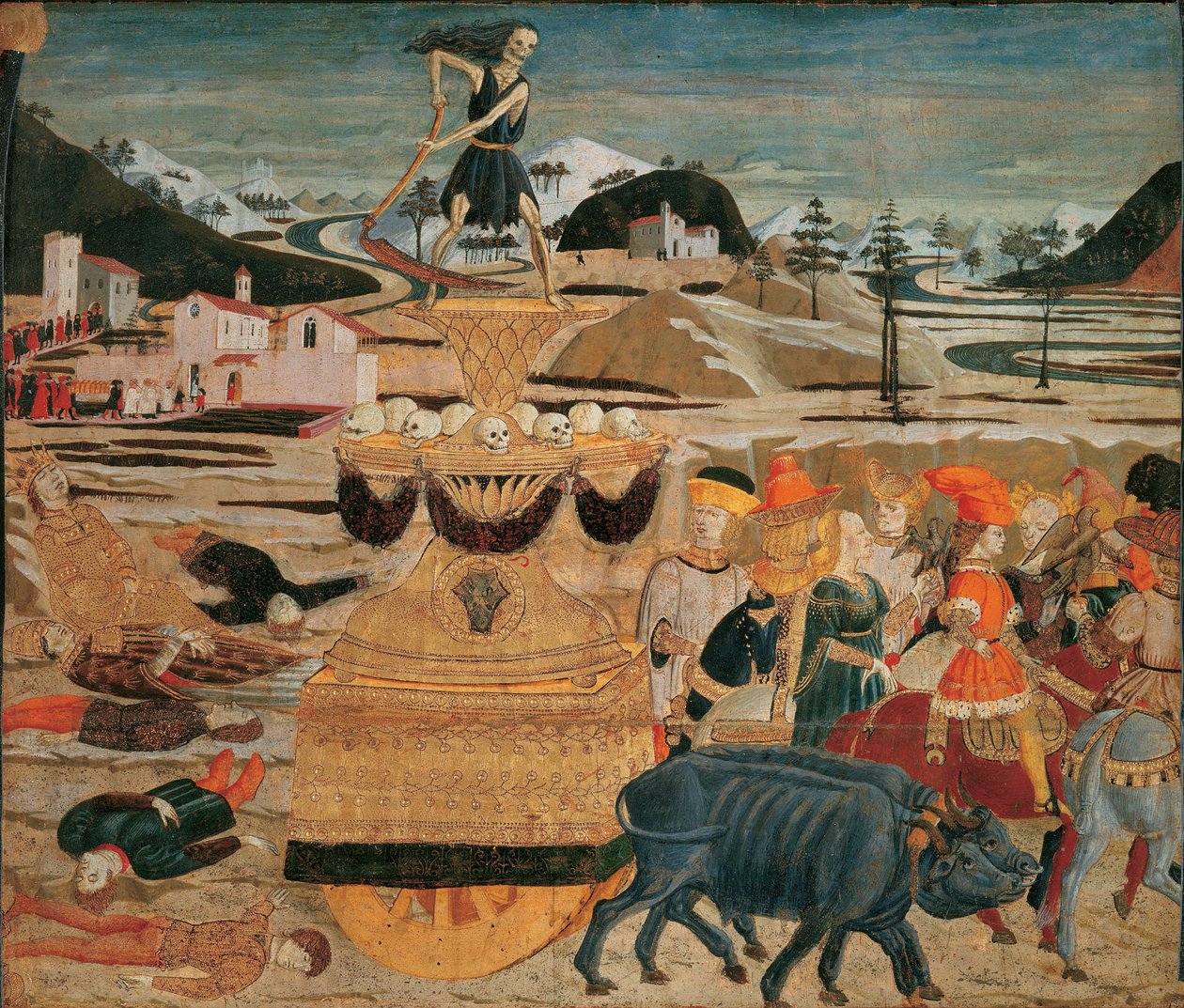 Le triomphe de la mort - Dödens triumf - (Lo Scheggia) Giovanni di Ser Giovanni (1406-1486). Tempera på panel av Giovanni di Ser Giovanni Scheggia