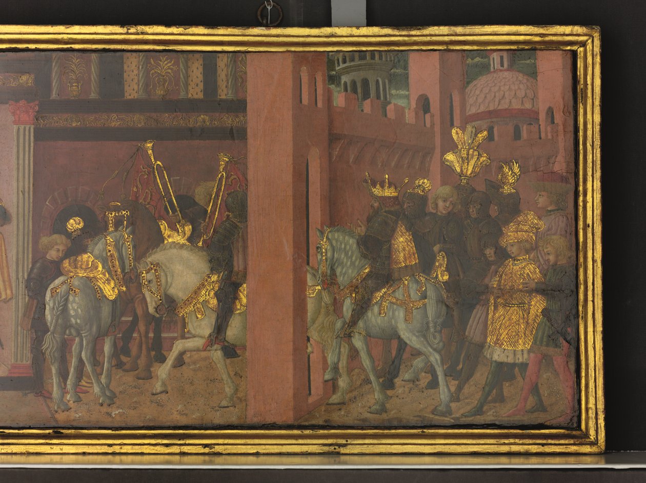 Berättelsen om Trajanus och änkan, detalj av en panel från en kassett, ca 1450 (tempera på panel) av Giovanni di Ser Giovanni Scheggia