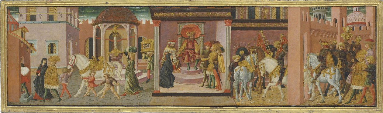 Berättelsen om Trajanus och änkan, panel från en kassone, ca 1450 av Giovanni di Ser Giovanni Scheggia