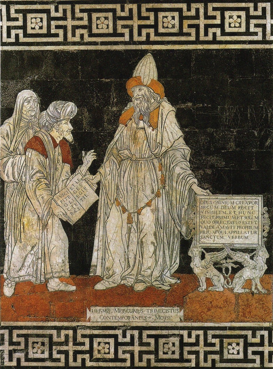 Hermes Trismegistus. Golvmosaik i katedralen i Siena, 1488. av Giovanni di Stefano