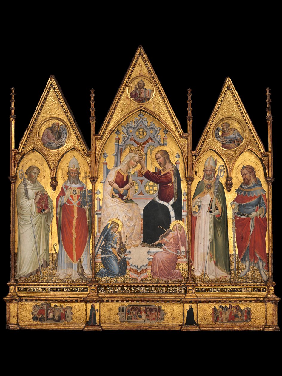 Jungfruns kröning och helgon, 1394. av Giovanni di Tano Fei