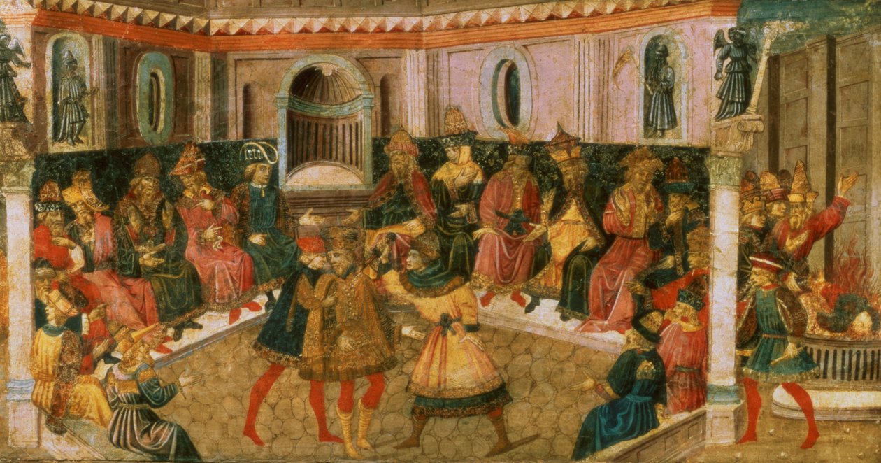 Julius Caesars död, ca 1446-50 (panel) av Giovanni di Tommaso Angelo
