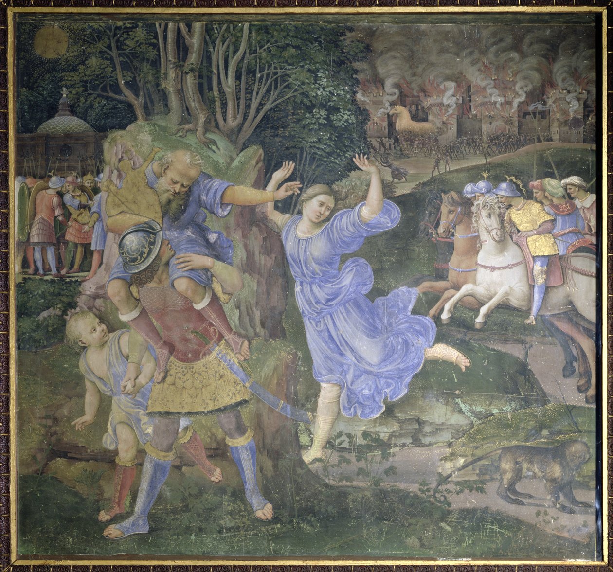 Aeneas flyr från Troja av Girolamo Genga