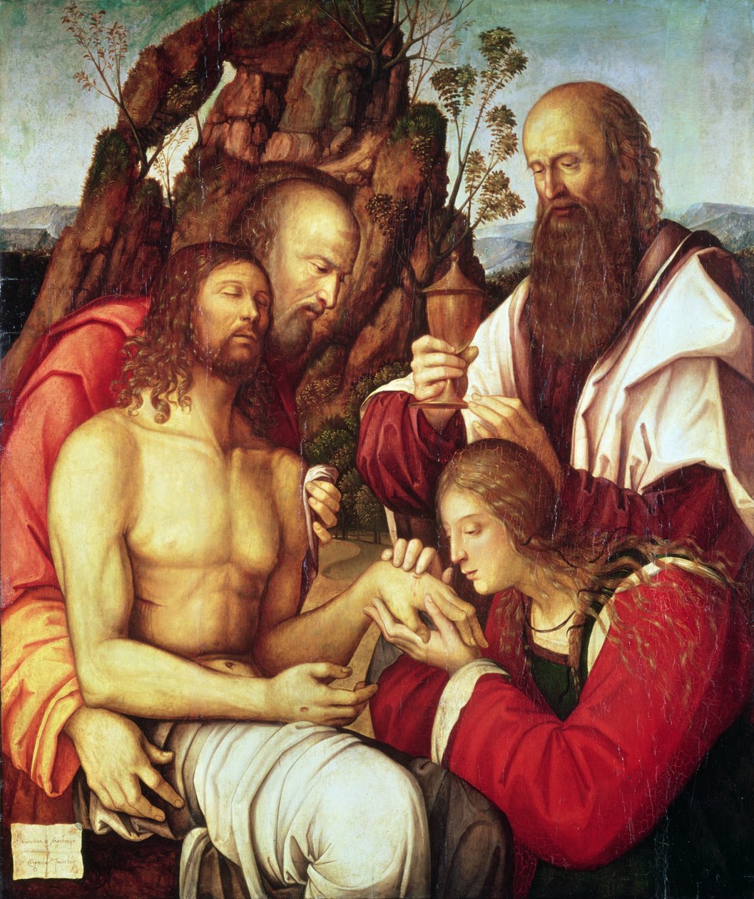 Klagosången över den döde Kristus (panel) av Girolamo Marchesi da Cotignola