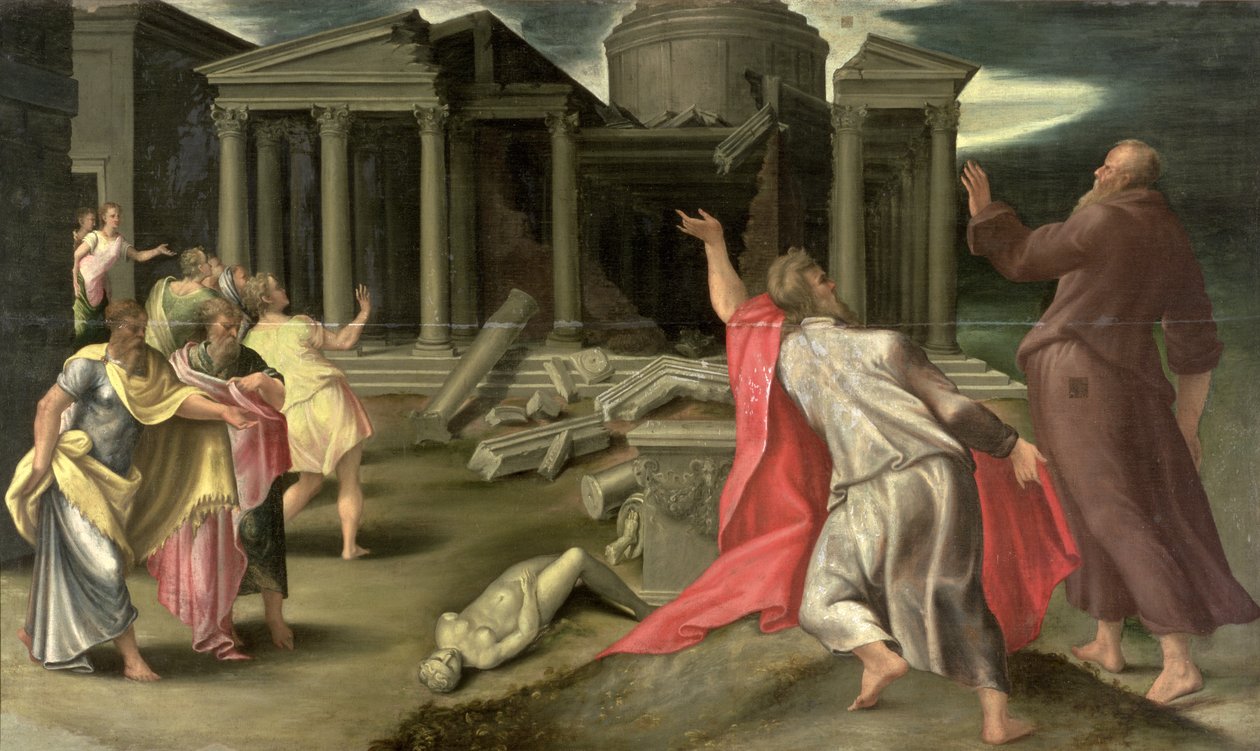 Scen från evangelisten Johannes liv av Girolamo Mazzola Bedoli
