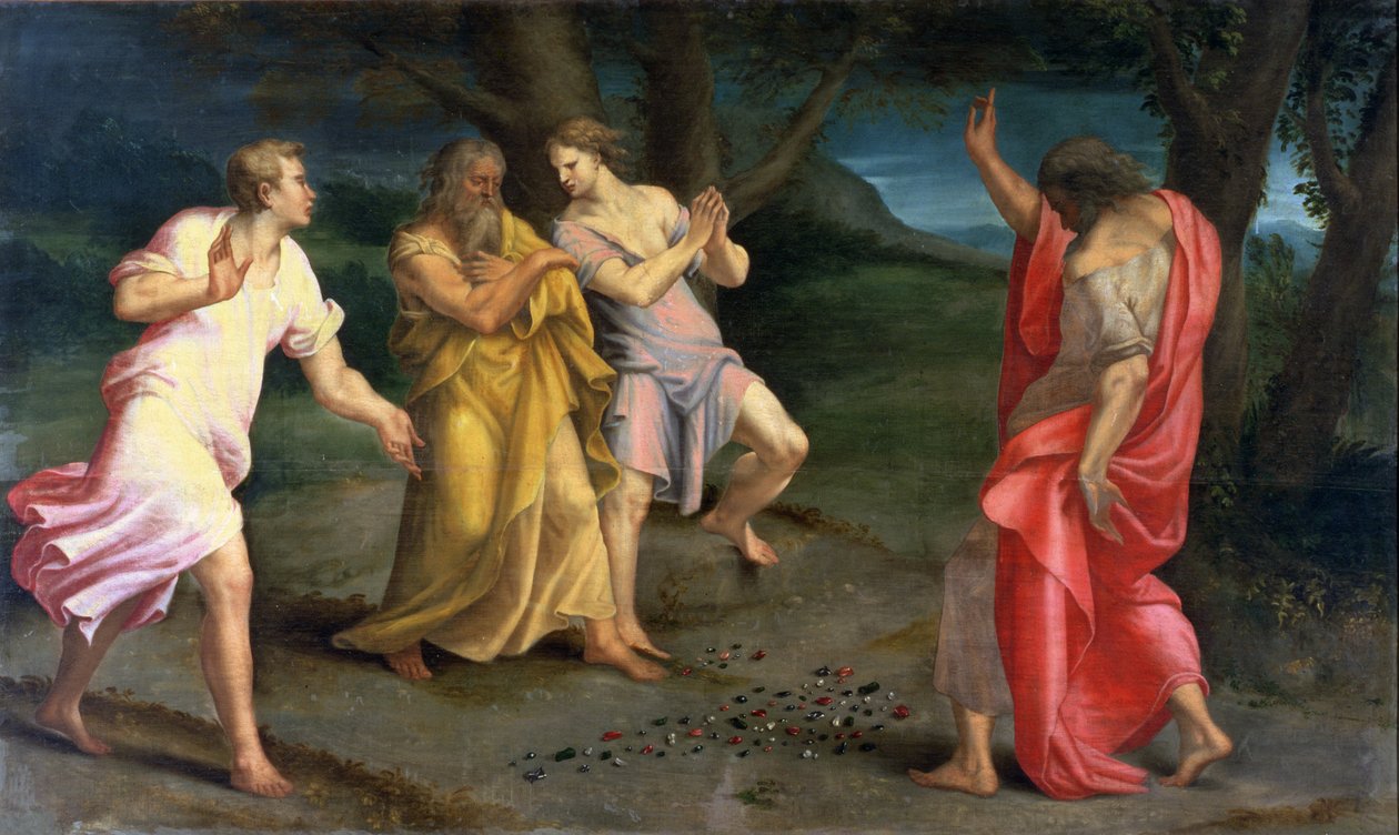 St. John ändrar pinnar och stenar till juveler av Girolamo Mazzola Bedoli