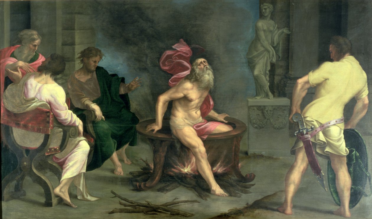 Johannes evangelistens martyrskap av Girolamo Mazzola Bedoli