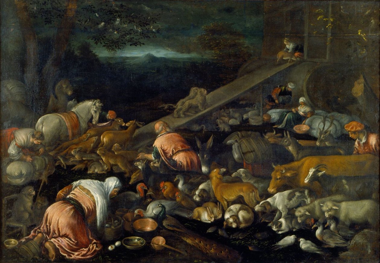 The Entry of Animals into Noahs Ark av Girolamo da Ponte