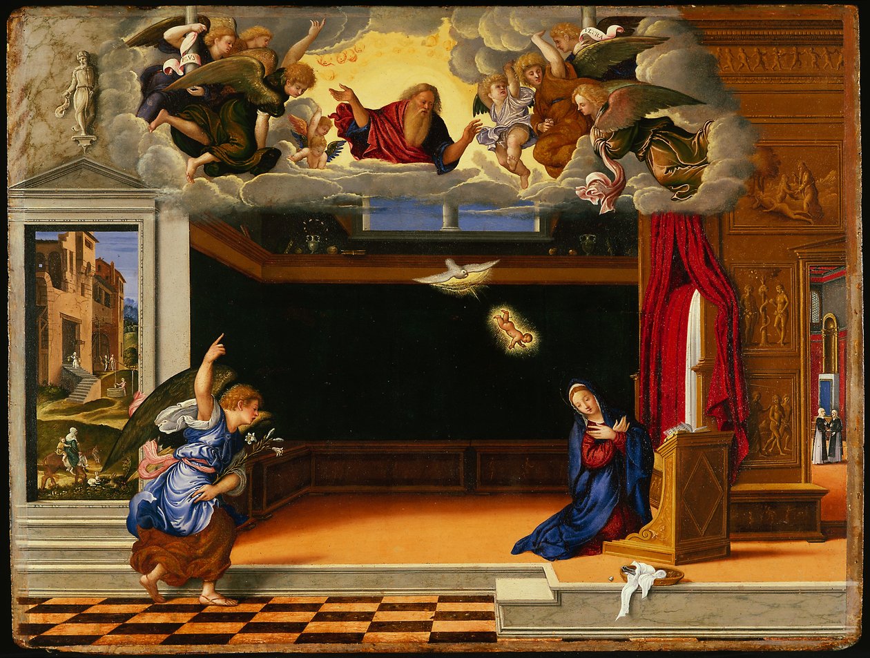 Bebådelsen, c.1540 av Girolamo Da Santa Croce