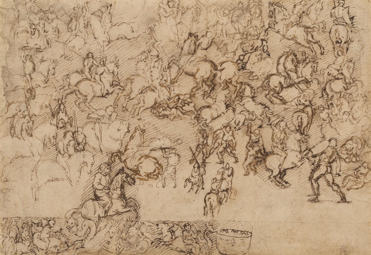 Stridsscen av Girolamo Genga