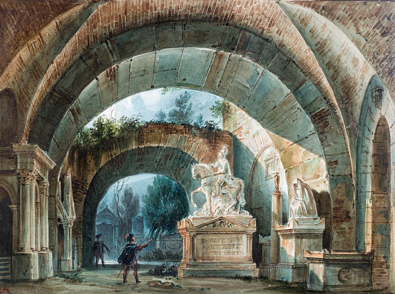 Scenografi för operan Don Giovanni av Wolfgang Amadeus Mozart. av Girolamo Magnani
