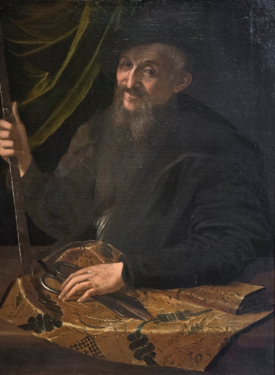 Porträtt av en skräddare av Girolamo Mazzola Bedoli