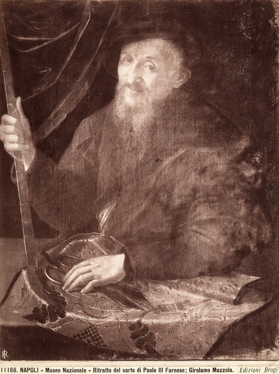 Porträtt av en skräddare, 1520-69 av Girolamo Mazzola Bedoli