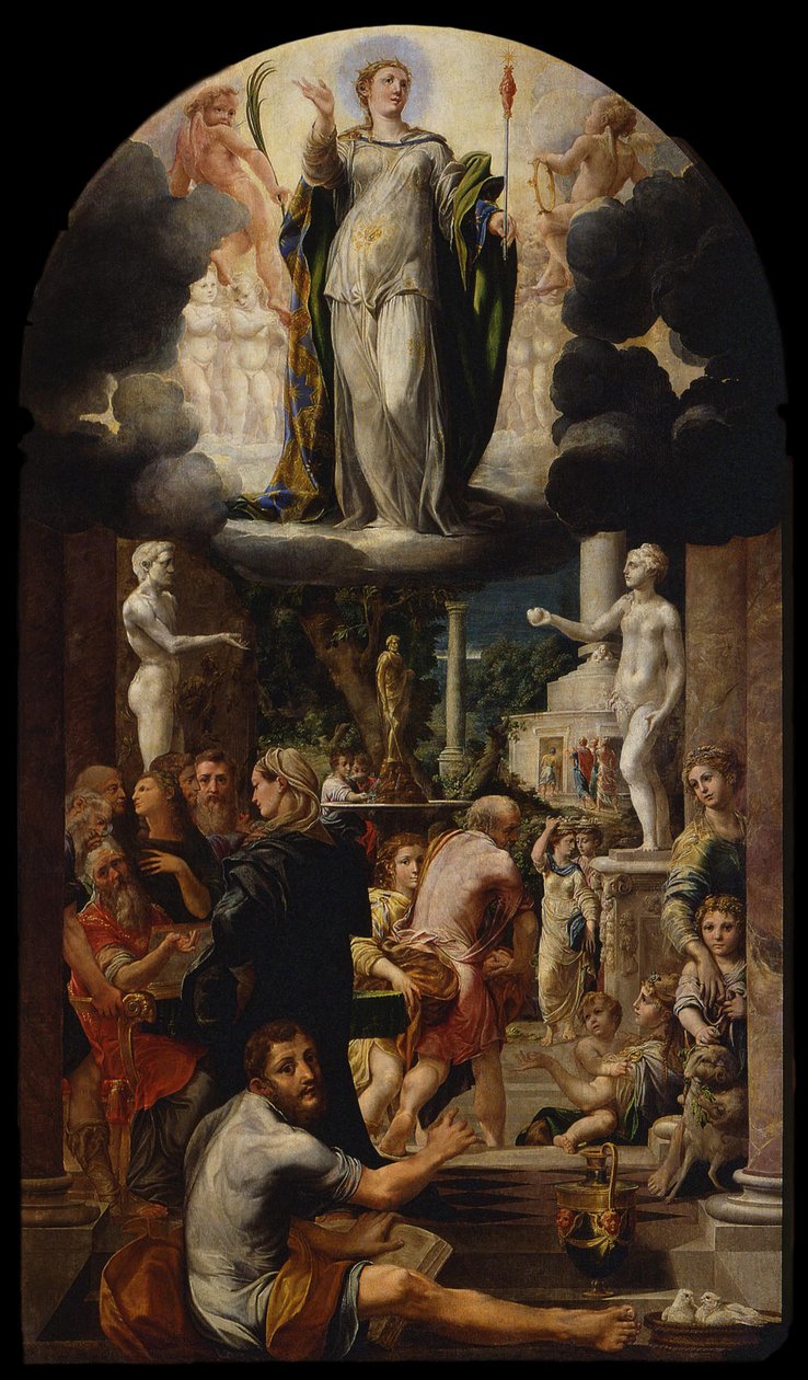 Jungfruns obefläckade avlelse, 1539 av Girolamo Mazzola Bedoli
