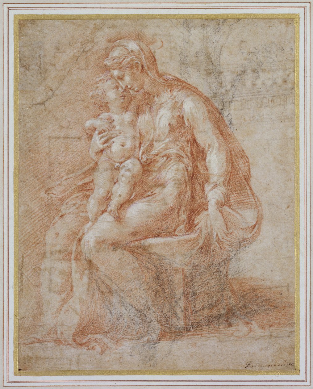 Madonnan och barnet av Girolamo Mazzola Bedoli
