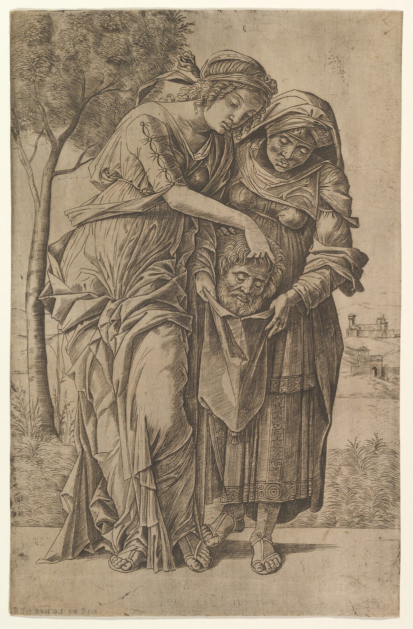 Judith och hennes pigan med chefen för Holofernes, 1500-1530. av Girolamo Mocetto