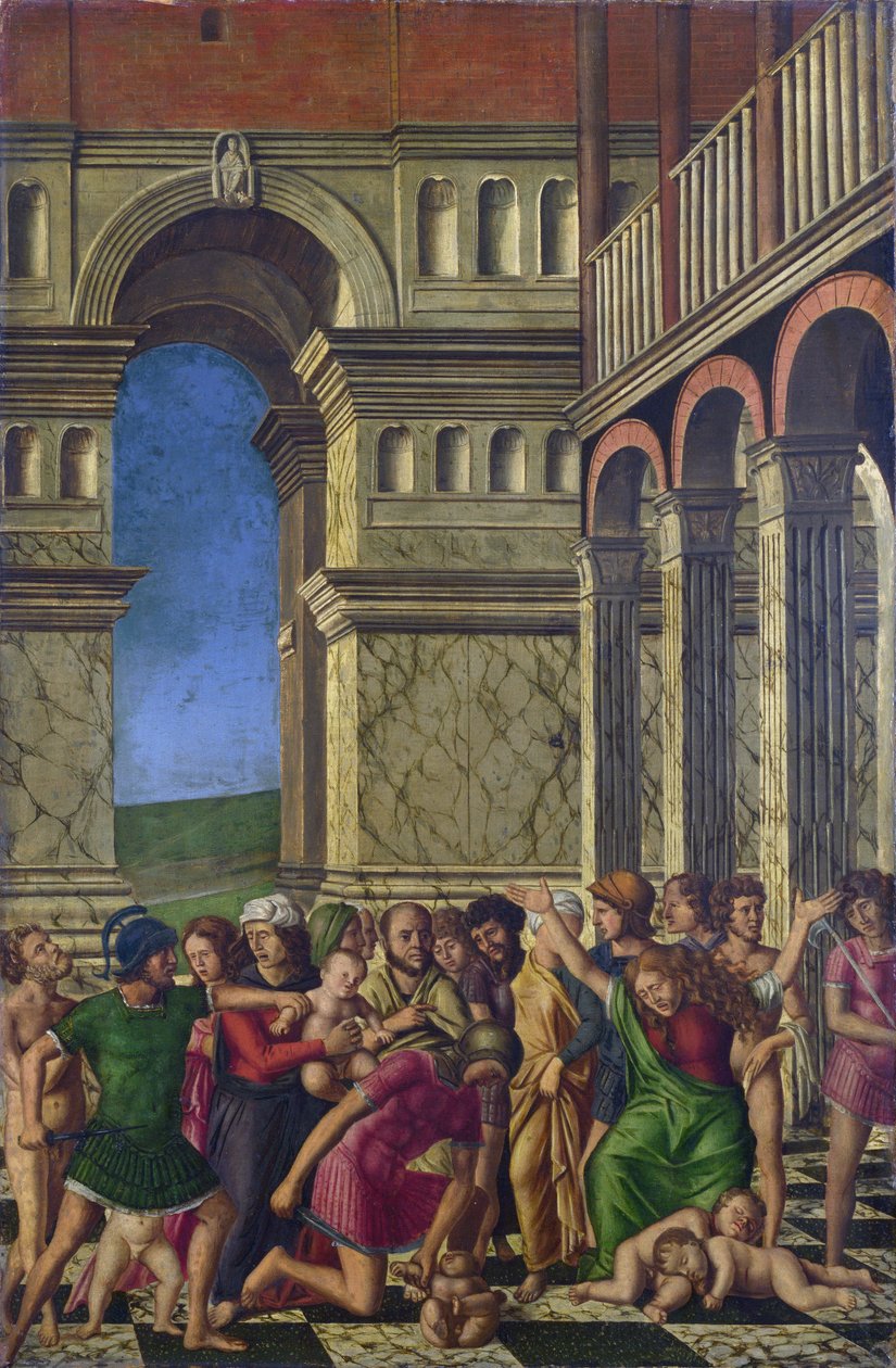 Mocetto, Girolamo (ca 1458-1531) The Massacre of the Innocents Olja på duk ca 1510-1520 National Gallery, London 67,9x44,5 av Girolamo Mocetto