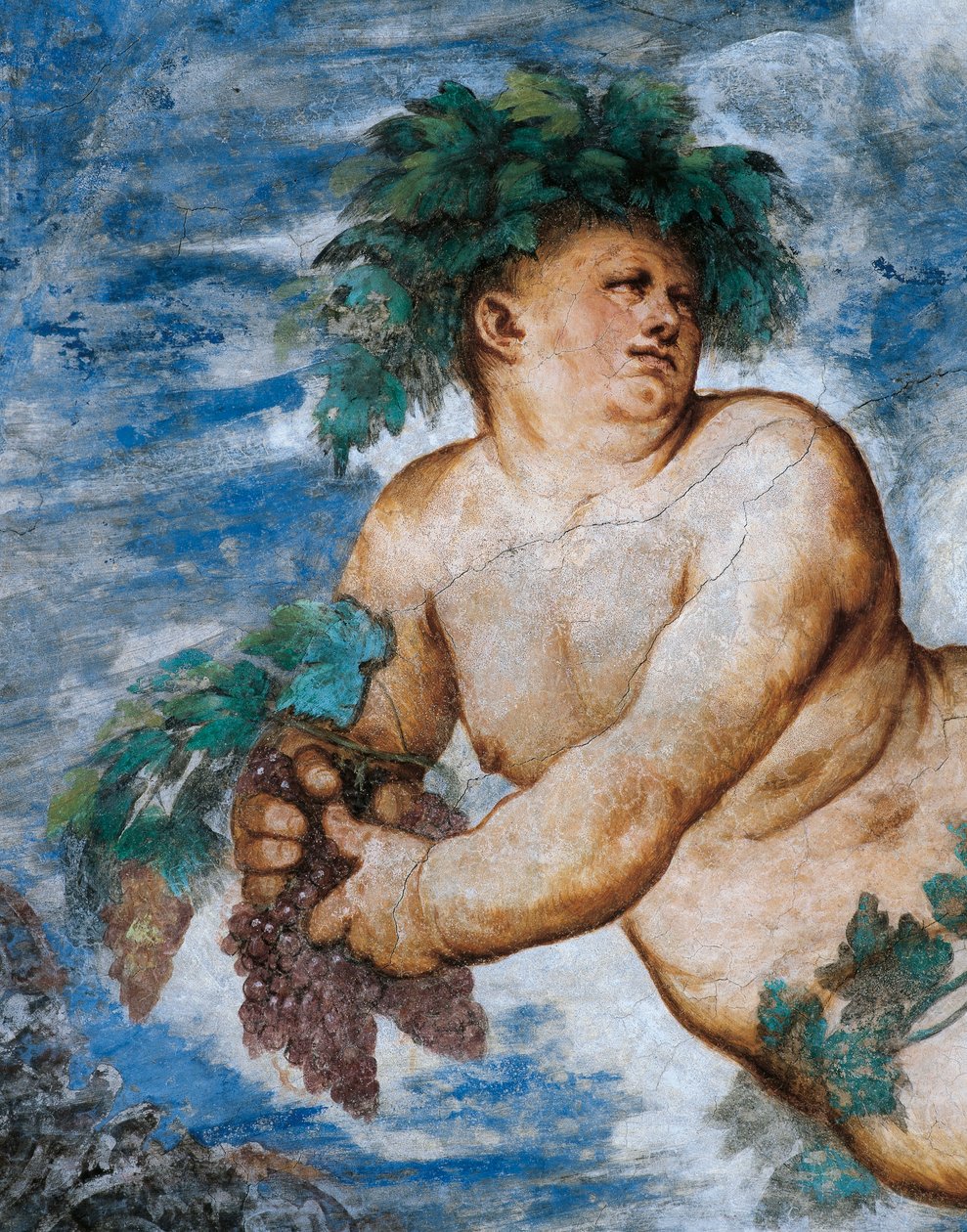 Allegory of Autumn, Detalj av fresker av Girolamo Romanino (ca 1484-efter 1559), beställd av Bernardo Clesio av Girolamo Romanino