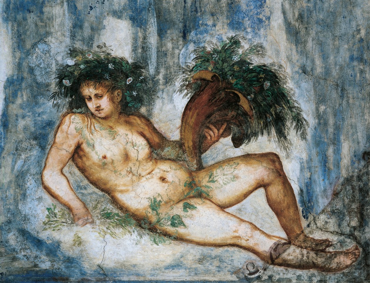 Allegory of Spring, Detalj av fresker av Girolamo Romanino (ca 1484-efter 1559), beställd av Bernardo Clesio av Girolamo Romanino