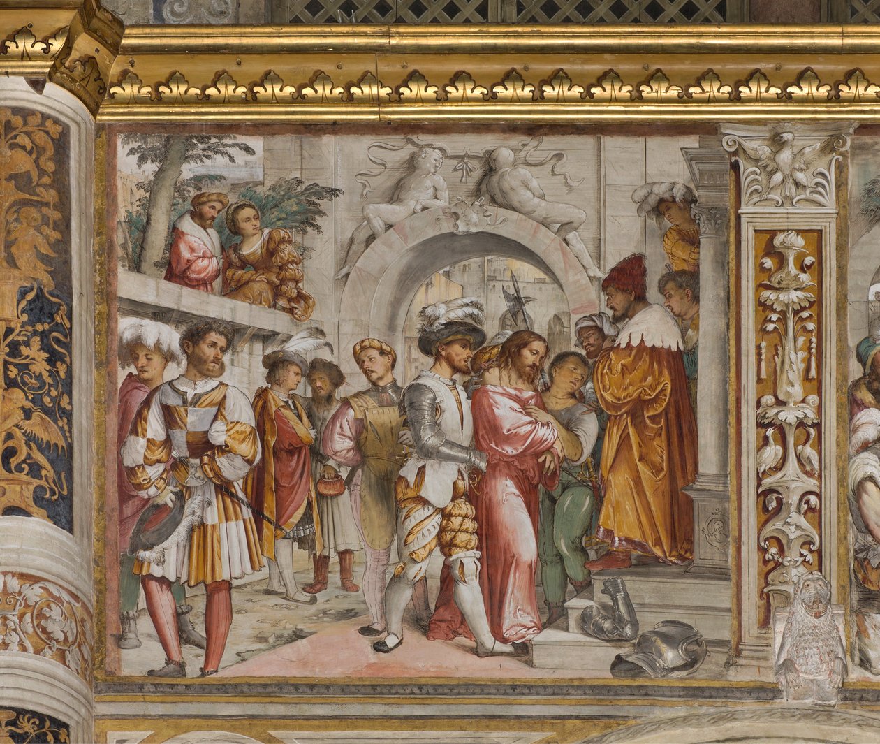 Central Nave, Fifth South Span, Kristus före Pilatus, Girolamo Romanino av Girolamo Romanino
