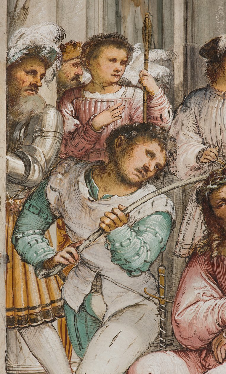 Centralskepp, fjärde sydspann, törnkröning, Girolamo Romanino av Girolamo Romanino