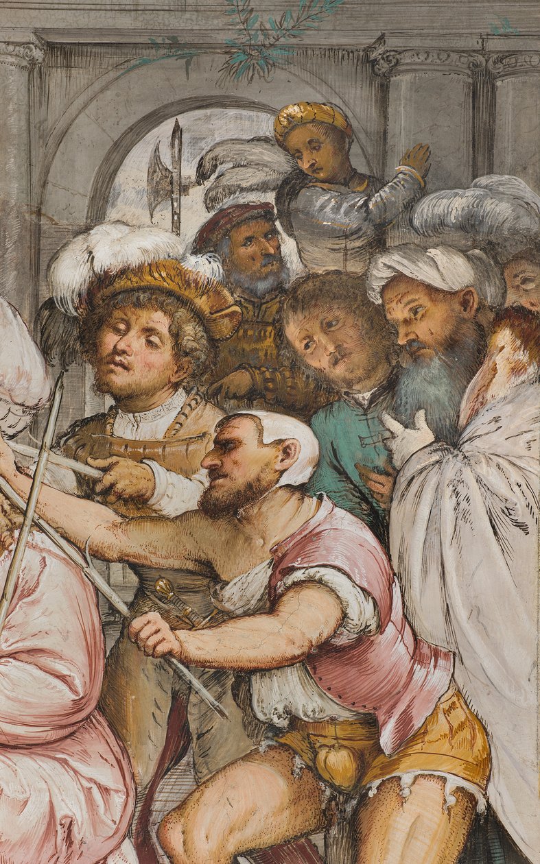 Centralskepp, fjärde sydspann, törnkröning, Girolamo Romanino av Girolamo Romanino