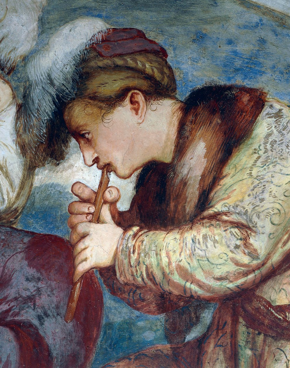 Flöjtkvartett, Detalj av fresker av Girolamo Romanino (ca 1484-efter 1559), beställd av Bernardo Clesio av Girolamo Romanino