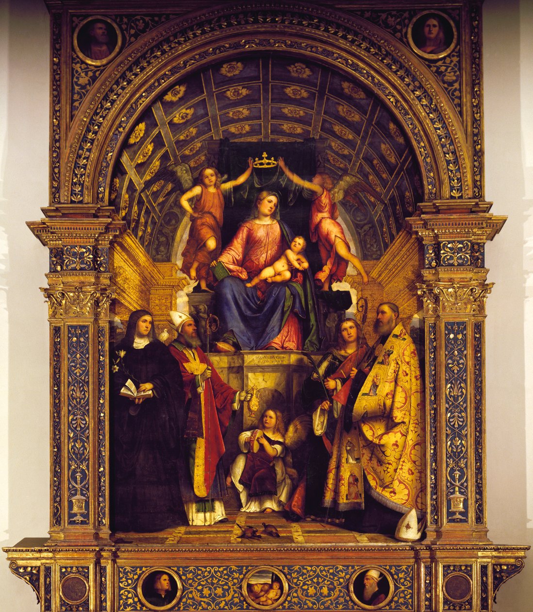 Madonna och Saints av Girolamo Romanino