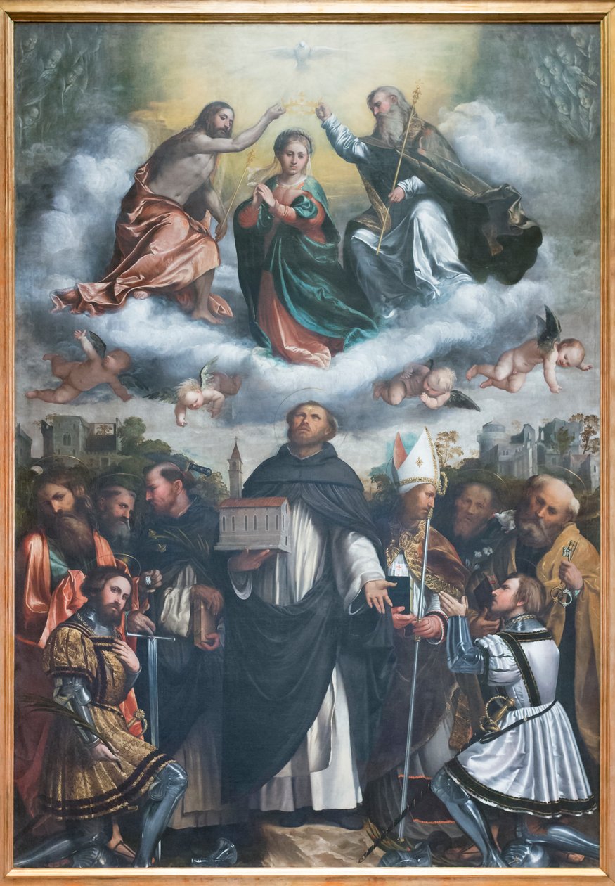 Kröningen av Jungfru Maria och den helige Dominikus av Girolamo Romanino