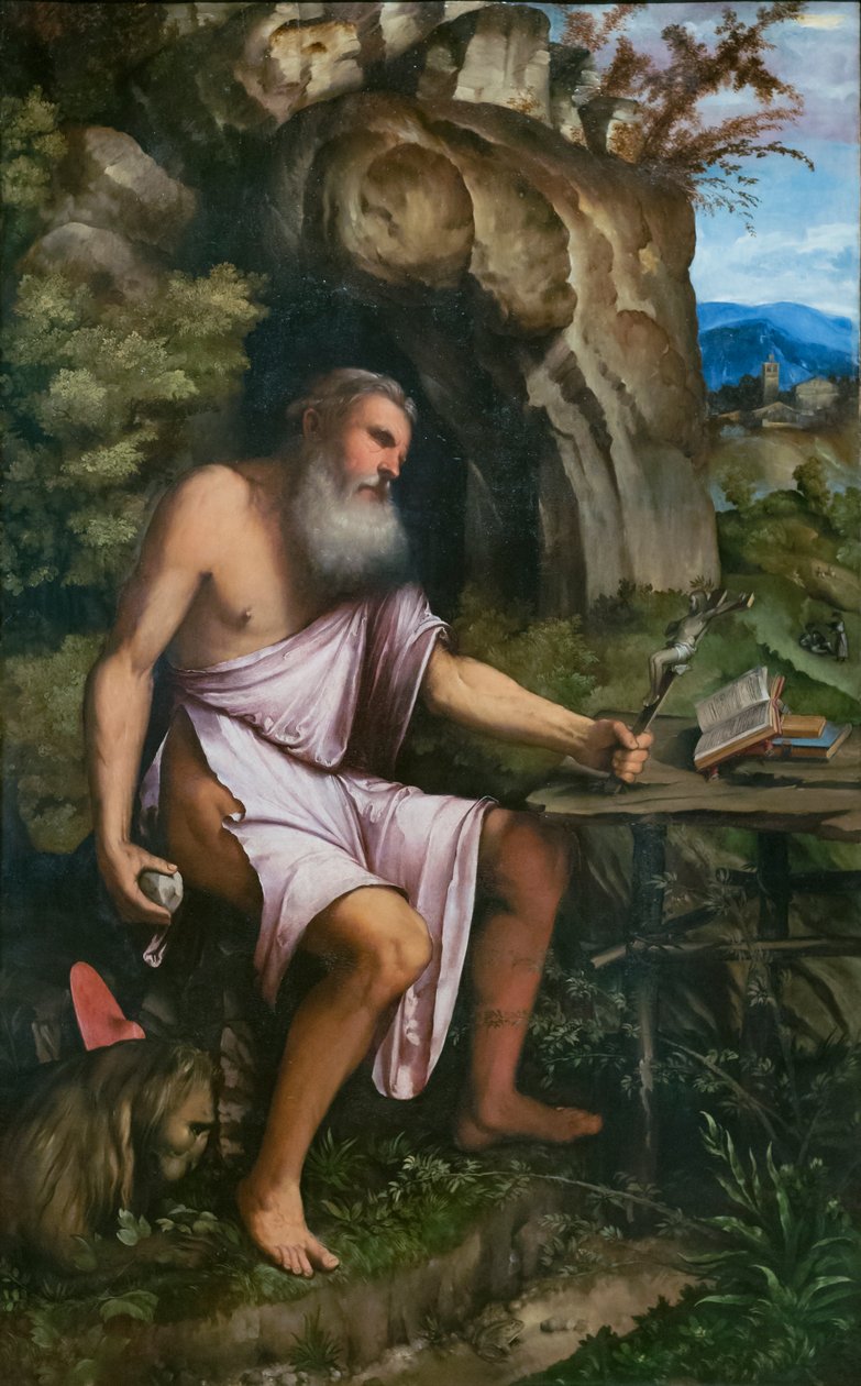 Den botfärdige helige Hieronymus av Girolamo Romanino
