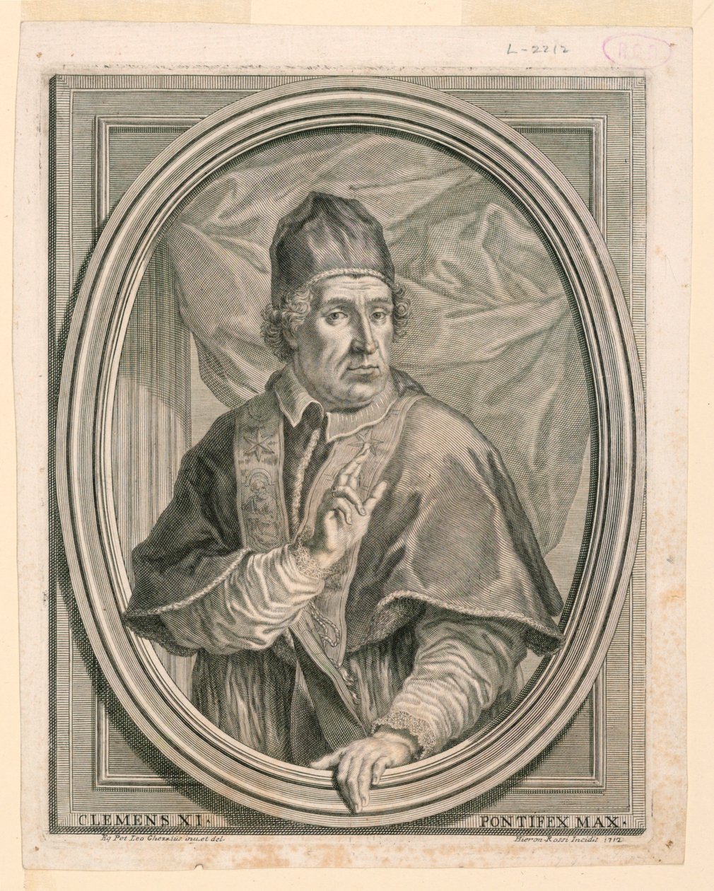 Porträtt av påven Clemens XI av Girolamo Rossi