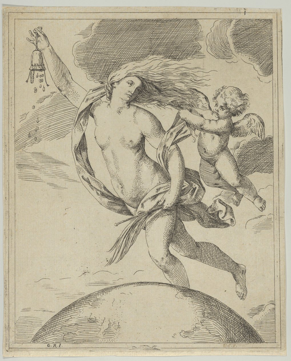 Förmögenhet flyger över jordklotet..., ca. 1660-80. av Girolamo Scarsello