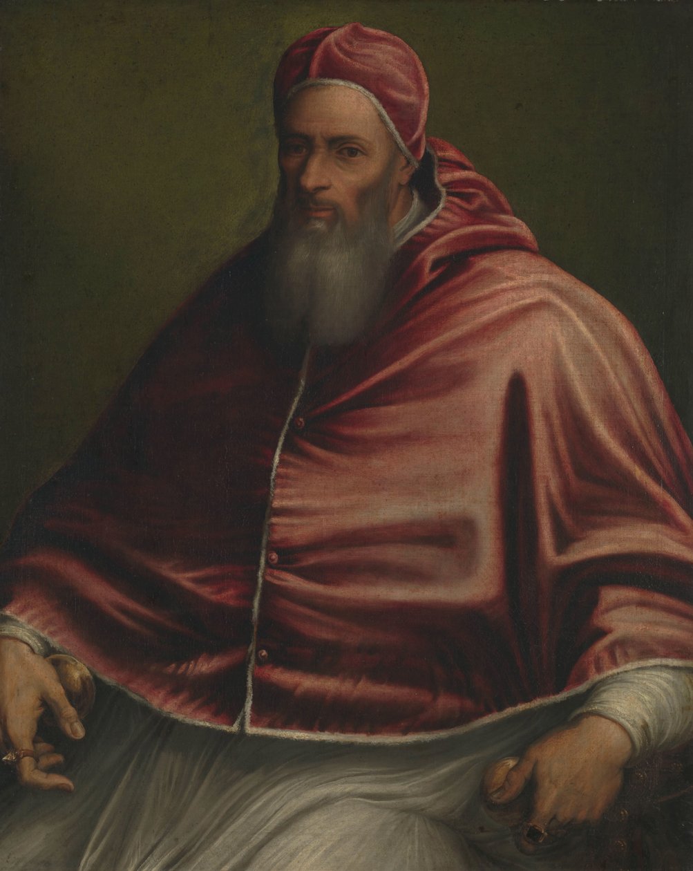 Påve Julius III (tidigare kallad påven Paul III) av Girolamo Sicciolante (circle of)