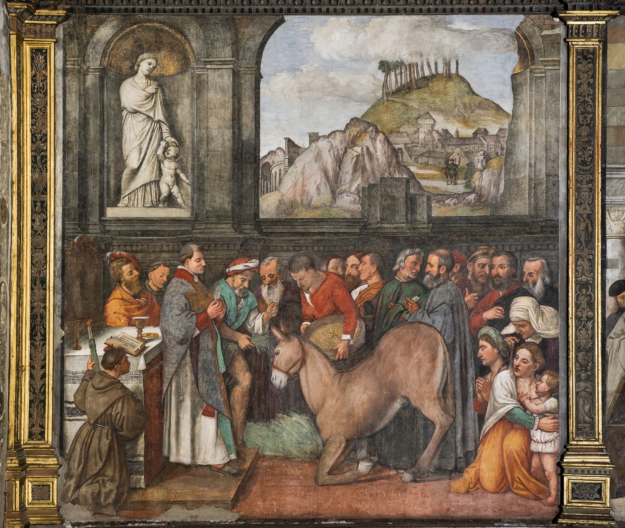 Mulans mirakel, norra muren, helgonets skola, detalj 2195188 av Girolamo Tessari