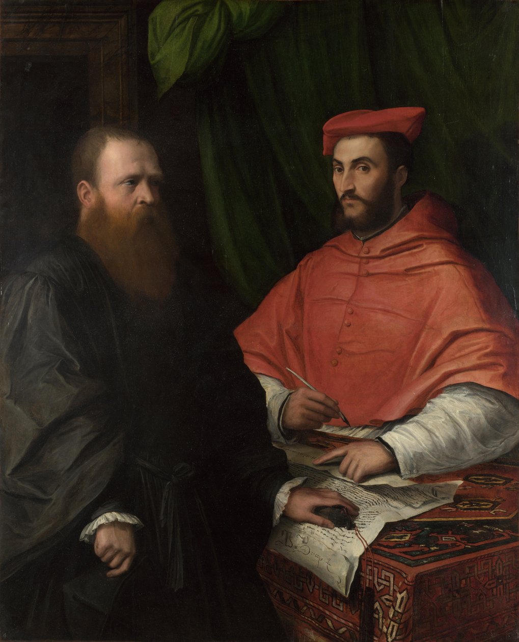Kardinal Ippolito de Medici och monsignor Mario Bracci, efter 1532 av Girolamo da Carpi