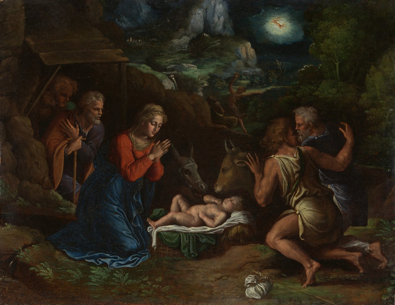 Herdarnas tillbedjan, ca. 1535-40. av Girolamo da Carpi
