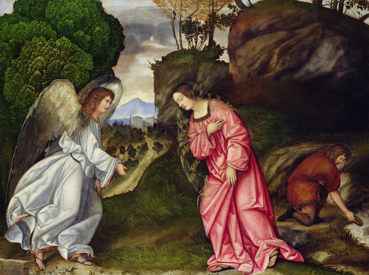 Hagar og englen swed av Girolamo da Treviso II
