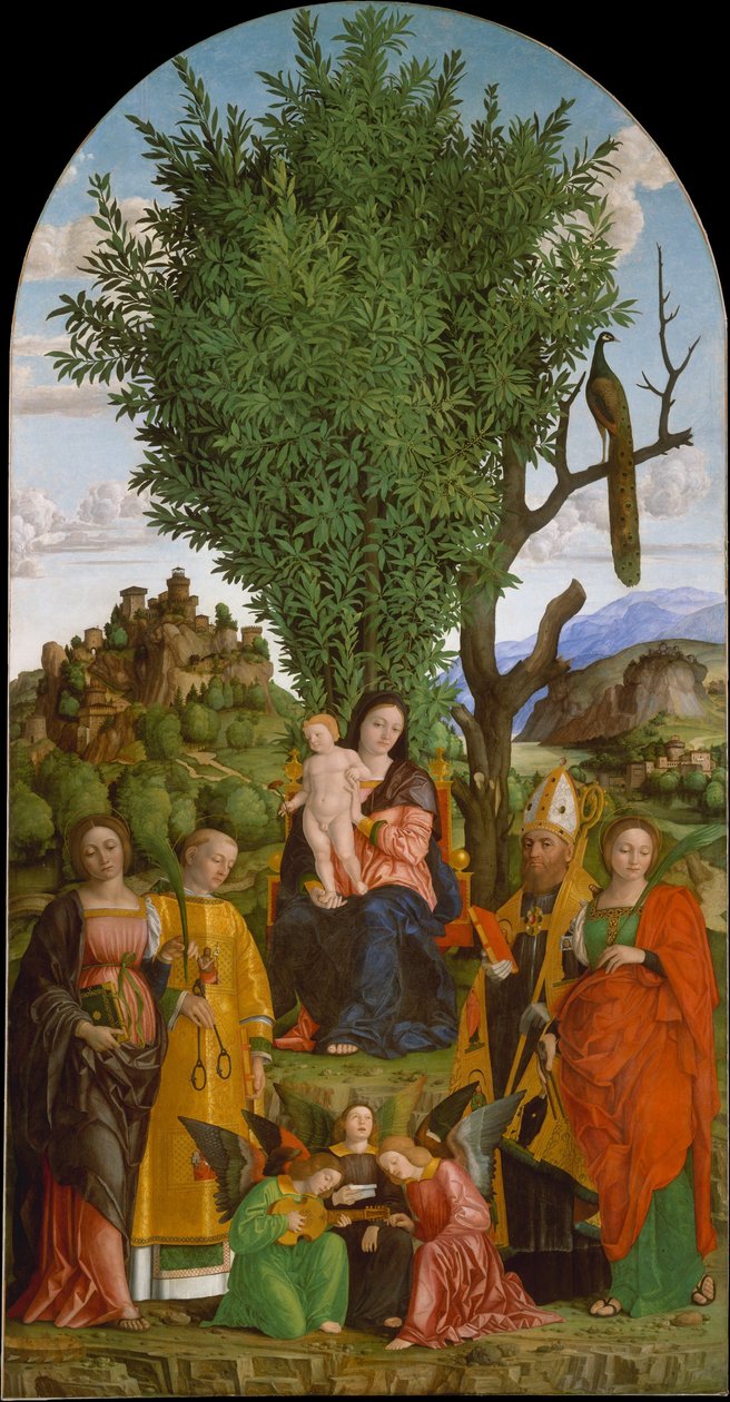 Madonna med barn och helgon av Girolamo dai Libri