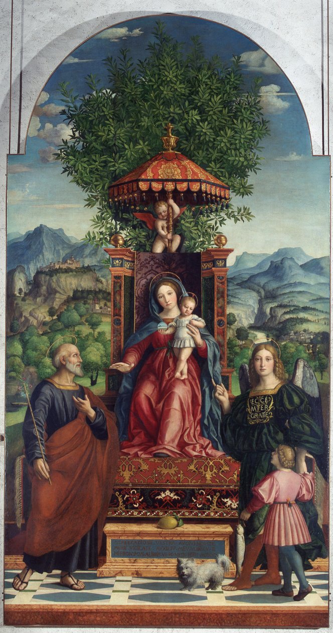 Madonna med paraplyet av Girolamo dai Libri, Castelvecchio-museet av Girolamo dai Libri